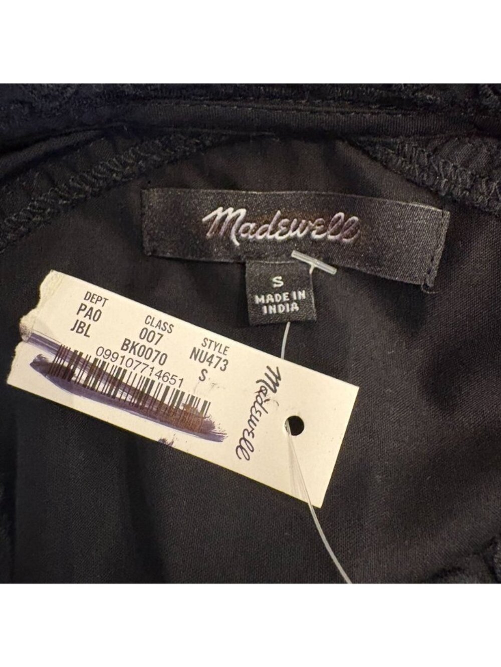 Madewell Lace-Inset Pintucked Button-Up Top Women's Size Small in Jet Black NWT! - Picture 4 of 5